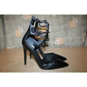 Kendall + Kylie Black Leather Ankle Strap Pumps 9 M